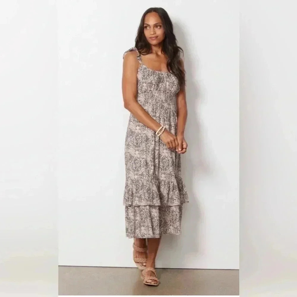 Paige Gisela Dress Ditsy Floral Midi Dress - Picture 2 of 15
